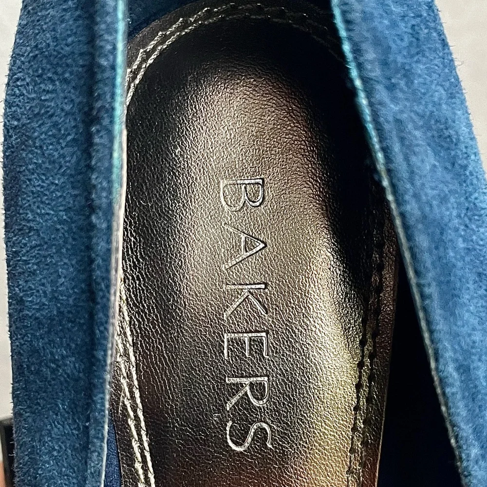 BAKERS Mona2 Blue Suede Platform Wedges - Picture 8 of 8